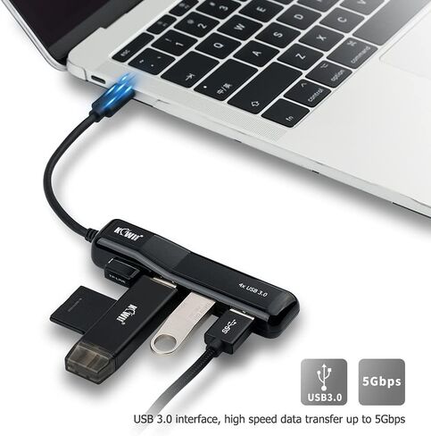 موزع USB C Hub، مركز بيانات USB 3.0 ذو 4 منافذ مع نقل عالي السرعة يصل إلى 5 جيجابت في الثانية لأجهزة iMac وMacBook وMac Pro/Mini وSurface Pro وXPS وأجهزة الكمبيوتر المحمولة ومحرك أقراص فلاش USB المحمول والقرص الصلب المحمول in Kuwait