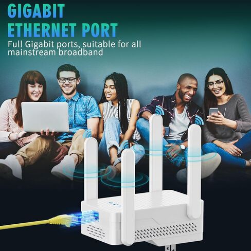 AX3000 WiFi 6 Extender Signal Booster for Home, WiFi Booster Cover up to 12000 Sq.ft and 128 Devices, Dual Band Wireless Repeater w/Gigabit Port, Internet Booster 1-Click Setup, OneMesh Compatible in Kuwait