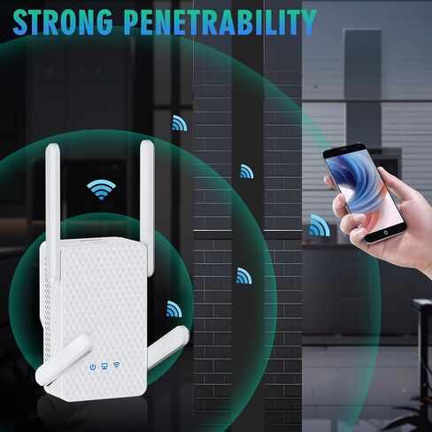 AX3000 WiFi 6 Extender Signal Booster for Home, WiFi Booster Cover up to 12000 Sq.ft and 128 Devices, Dual Band Wireless Repeater w/Gigabit Port, Internet Booster 1-Click Setup, OneMesh Compatible in Kuwait