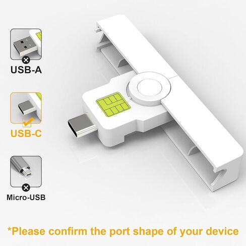 قارئ بطاقات CAC صغير قابل للطي من النوع C عسكري، قارئ بطاقات ذكية DOD Military USB وصول مشترك CAC، قارئ بطاقات PIV مدمج وبطاقة الائتمان ورقاقة الهوية، متوافق مع نظامي التشغيل Windows وLinux in Kuwait