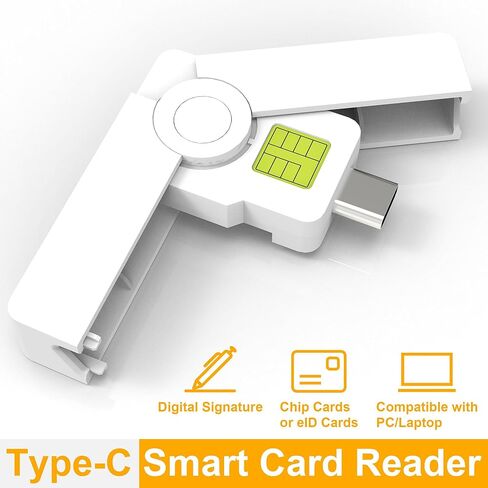قارئ بطاقات CAC صغير قابل للطي من النوع C عسكري، قارئ بطاقات ذكية DOD Military USB وصول مشترك CAC، قارئ بطاقات PIV مدمج وبطاقة الائتمان ورقاقة الهوية، متوافق مع نظامي التشغيل Windows وLinux in Kuwait
