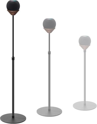 Floor Stand is Suitable for Homepod Mini, with Adjustable Height, Safety, Stability, and Anti Slip Bottom. Mini Speaker Accessories are Suitable for Living Rooms, bedrooms, Gyms(2 Pack- Black) in Kuwait