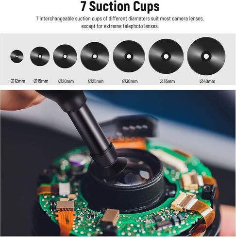 NEEWER Lens Sucker and Spanner Kit, IC Pick Up Vacuum Suction Pen with 7 Interchangeable Suction Cups and Curved Tips Camera Lens Spanner Wrench Stainless Steel Tool for Lens Repairing and Cleaning in Saudi Arabia