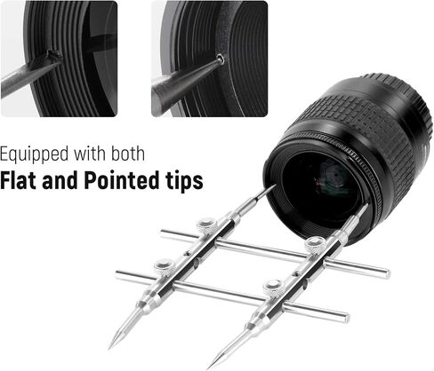 NEEWER Lens Sucker and Spanner Kit, IC Pick Up Vacuum Suction Pen with 7 Interchangeable Suction Cups and Curved Tips Camera Lens Spanner Wrench Stainless Steel Tool for Lens Repairing and Cleaning in Saudi Arabia