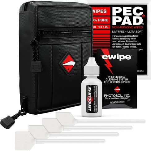 Digital Survival Kit - Type-1 (20mm) Sensor Swabs, PEC-PAD Photo Wipes, E-Wipe Packet, Aeroclipse Optic Cleaner Non-Flamable Solution - Camera Cleaning Kit with Travel Bag in Saudi Arabia