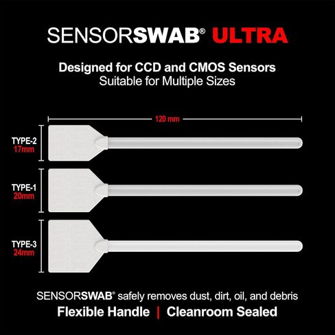 Digital Survival Kit - Type-1 (20mm) Sensor Swabs, PEC-PAD Photo Wipes, E-Wipe Packet, Aeroclipse Optic Cleaner Non-Flamable Solution - Camera Cleaning Kit with Travel Bag in Saudi Arabia