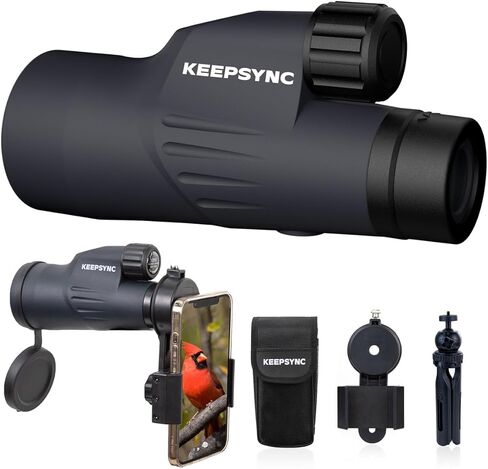 تلسكوب ExploreNature 12x50 أحادي العين - مثالي للصيد ومراقبة الحياة البرية | مجموعة كاملة مع حقيبة حمل ومحول للهاتف المحمول in Kuwait