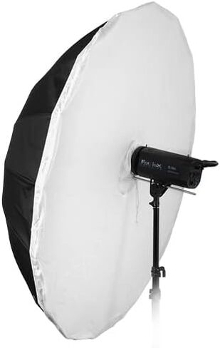 Fotodiox Pro 60in Parabolic White Reflective Umbrella Kit with Diffusion Cover - 16-Rib Black/White Photographic Umbrella in Saudi Arabia