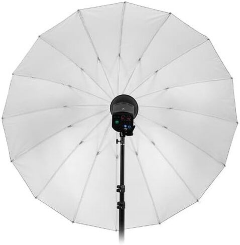 Fotodiox Pro 60in Parabolic White Reflective Umbrella Kit with Diffusion Cover - 16-Rib Black/White Photographic Umbrella in Saudi Arabia