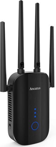 Ancatus-WiFi Extender AC1200, Supports WPS, Covers up to 1200 sq.ft. and 25 Devices, 1200Mbps Dual Band WiFi Booster with External Antennas, WiFi Repeater, Repetidor de Señal, Wall Plug Design(A2) in Saudi Arabia