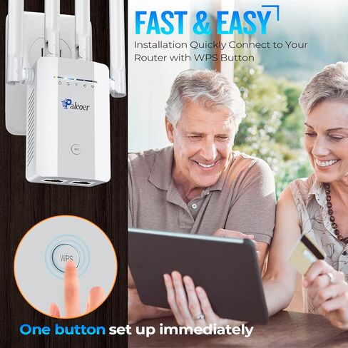 2023 WiFi Extender Signal Long Range Coverage to 10000+sq.ft and 53+ Devices, Internet Booster for Home, Wireless Internet Repeater 5 Modes, 1-Tap Setup,Supports Ethernet Port,Access Point in Kuwait