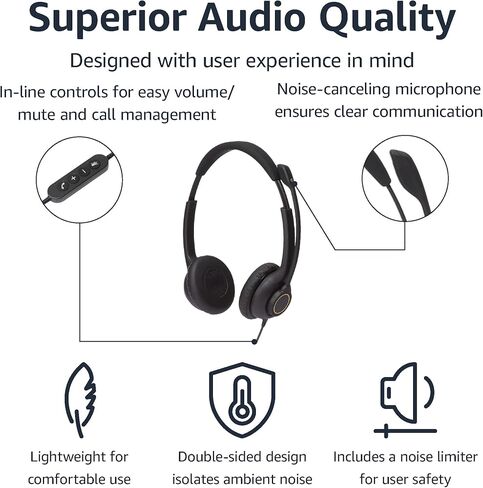 سماعة رأس USB سلكية مزدوجة الجوانب من AmazonCommercial in Kuwait
