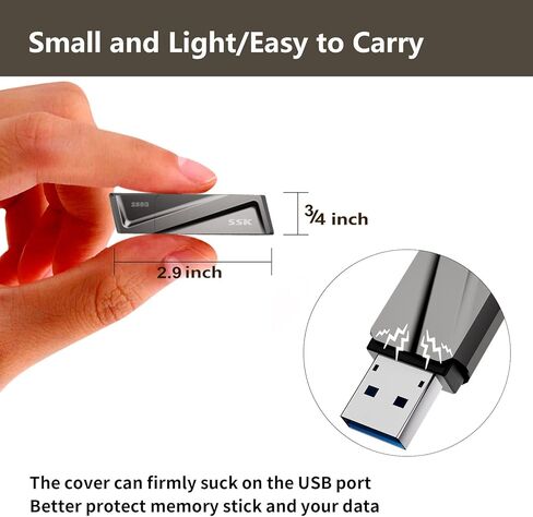 SSK 128GB USB SSD Solid State Flash Drive 550MB/s Fast Transfer Speed USB 3.2 Gen2 Thumb(Jump) Drive Memory Stick + USB C Adapter for Type-c Smartphone, Laptop, MacBook/Pro/Air and More in Kuwait