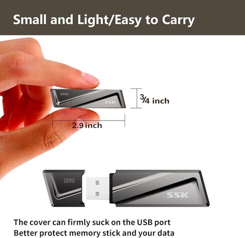 SSK 128GB USB SSD Solid State Flash Drive 550MB/s Fast Transfer Speed USB 3.2 Gen2 Thumb(Jump) Drive Memory Stick + USB C Adapter for Type-c Smartphone, Laptop, MacBook/Pro/Air and More in Kuwait