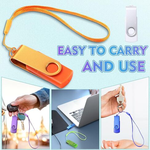 Xuhal 50 Pcs 128mb Flash Drive Pack Portable USB Thumb Drives with Lanyards Flash Memory Storage Device Swivel Thumb Drive Bulk for Data Storage Backup Transport Migration, Mixed 10 Color in Saudi Arabia