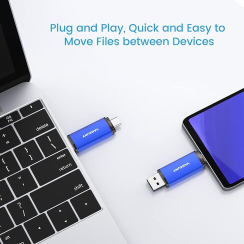 Vansuny 64 جيجابايت 5 عبوات USB من النوع C محركات أقراص فلاش 2 في 1 محرك فلاش مزدوج USB A + USB C OTG محرك أقراص فلاش للهواتف الذكية التي تعمل بنظام Android والكمبيوتر اللوحي والكمبيوتر المحمول (أزرق) in Kuwait