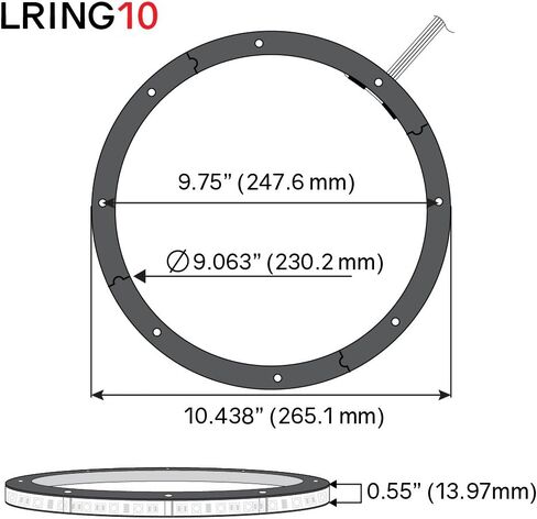 DS18 LRING8 Speaker Grill Ring - Fits 8" Speaker, RGB LED Lighting, Acrylic Ring, Marine Watertight Seal, Compatible with RGB Remote Module - One Ring in Kuwait