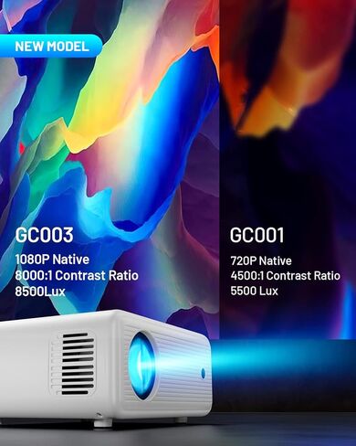 CLOKOWE 5G WiFi Projector with 100" Screen, Full HD Native 1080P Mini Projector, Portable Outdoor Movie Projector, 50%-100% Zoom, Compatible with iOS/Android/TV Stick/HDMI/USB in Kuwait