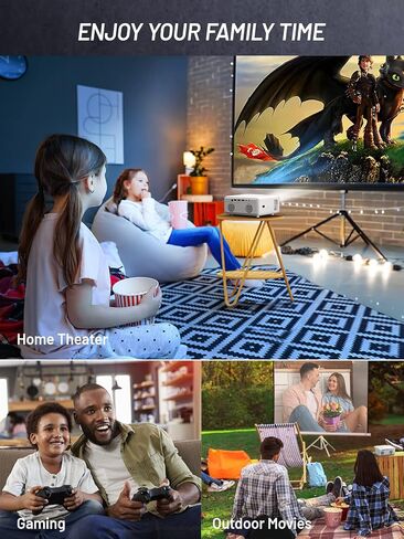 CLOKOWE 5G WiFi Projector with 100" Screen, Full HD Native 1080P Mini Projector, Portable Outdoor Movie Projector, 50%-100% Zoom, Compatible with iOS/Android/TV Stick/HDMI/USB in Kuwait