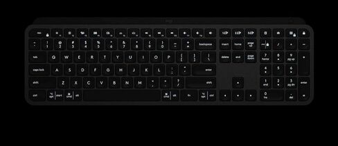 لوحة مفاتيح Logitech USB-C MX Keys المتقدمة اللاسلكية المضيئة - الجرافيت (متجددة) in Kuwait
