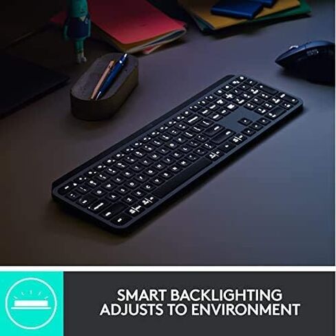 لوحة مفاتيح Logitech USB-C MX Keys المتقدمة اللاسلكية المضيئة - الجرافيت (متجددة) in Kuwait