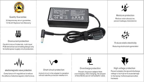Laptop Charger for HP Smart Blue Tip Pavilion x360 x2 11 13 15 Elitebook 830 840 850 G3 G4 G5 G6 Probook 450 G5 640 650 G2 Spectre l25296-002 710412-001 741727-001 740015-003 854054 Power Supply Cord in Saudi Arabia