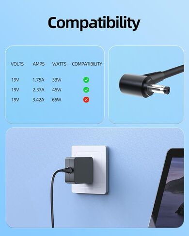 45W Charger Fit for Asus Vivobook 15 Laptop - (UL Safety Certified Products) in Saudi Arabia