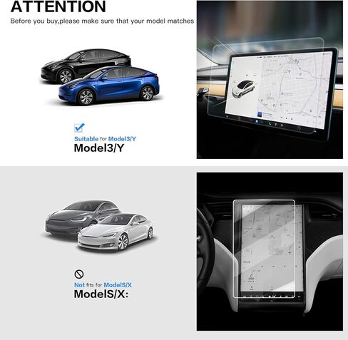 واقي شاشة WSFSLJWDW HD متوافق مع نموذج تسلا 3 موديل Y 15 بوصة في مركز التحكم باللمس شاشة السيارة الملاحة باللمس واقي شاشة اللمس زجاج مقسى مقاوم للخدش مضاد للوهج (شفاف) in Kuwait