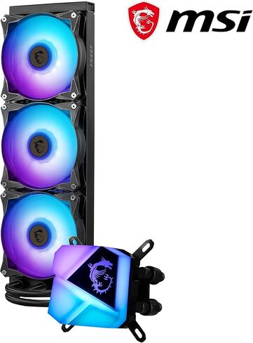 MSI MAG CoreLiquid C360 - مبرد سائل لوحدة المعالجة المركزية AIO ARGB - مشعاع 360 مم - جاهز لـ LGA 1700 - مراوح ثلاثية ARGB PWM مقاس 120 مم، أسود in Kuwait