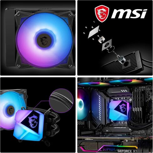 MSI MAG CoreLiquid C360 - مبرد سائل لوحدة المعالجة المركزية AIO ARGB - مشعاع 360 مم - جاهز لـ LGA 1700 - مراوح ثلاثية ARGB PWM مقاس 120 مم، أسود in Kuwait