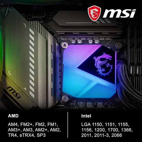MSI MAG CoreLiquid C360 - مبرد سائل لوحدة المعالجة المركزية AIO ARGB - مشعاع 360 مم - جاهز لـ LGA 1700 - مراوح ثلاثية ARGB PWM مقاس 120 مم، أسود in Kuwait
