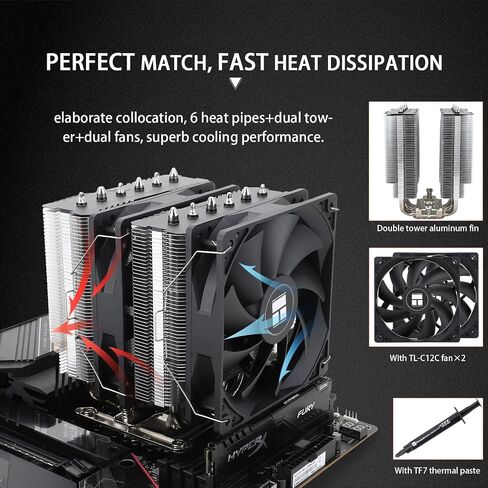 Thermalright Peerless Assassin 120 SE CPU Air Cooler, 6 Heat Pipes with AGHP Technology, Dual 120mm TL-C12C PWM Fan, for Intel LGA1700/1200/1150/1151; AMD AM4/AM5 in Saudi Arabia