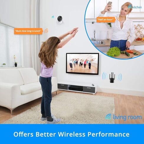 موسع نطاق WiFi 1200 ميجابت في الثانية مكرر معزز الإشارة، Foscam 2.4G و5 جيجا هرتز مضخم لاسلكي ثنائي النطاق مع مؤشر إشارة ذكي، إعداد زر واحد مع منفذ إيثرنت in Saudi Arabia