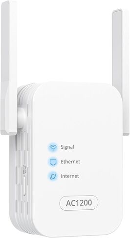 تغطية موسع WiFi ioGiant AC1200 حتى 1500 قدم مربع. و30 جهازًا، معزز إشارة موسع واي فاي للمنزل ثنائي النطاق 5 جيجا هرتز + 2.4 جيجا هرتز، معزز واي فاي ومضخم إشارة WPS، معزز إنترنت سهل الإعداد in Kuwait