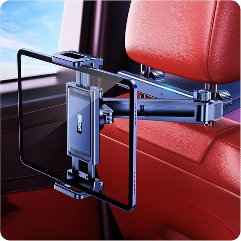 SHCONG 【2023 حامل كمبيوتر لوحي iPad الجيل الرابع للسيارة، 【قابل للتمديد 29.8 سم】، حامل سيارة iPad المقعد الخلفي للأطفال، مسند رأس عالمي بنسبة 99% لجميع الأجهزة اللوحية 4.7 ~ 12.9 بوصة، iPad Pro Air Mini in Kuwait