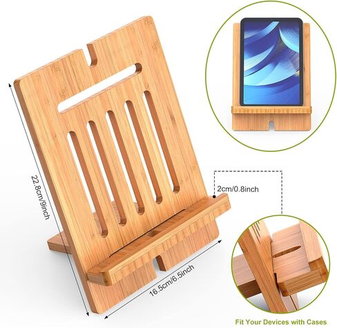 Pezin & Hulin Bamboo Tablet Stand Adjustable -Natural Bamboo in Saudi Arabia