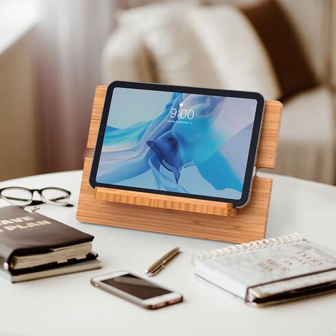 Pezin & Hulin Bamboo Tablet Stand Adjustable -Natural Bamboo in Saudi Arabia