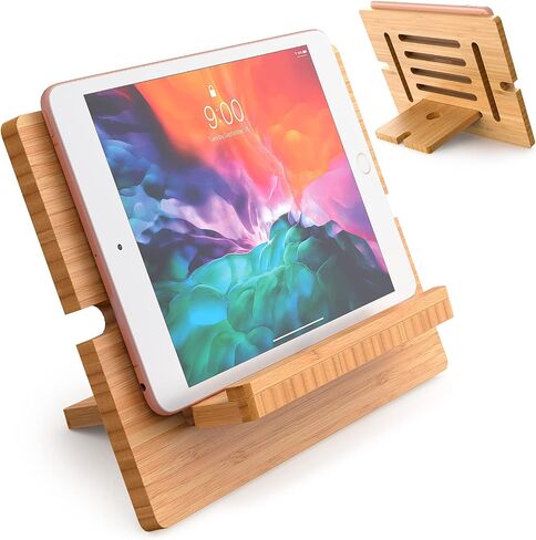 Pezin & Hulin Bamboo Tablet Stand Adjustable -Natural Bamboo in Saudi Arabia