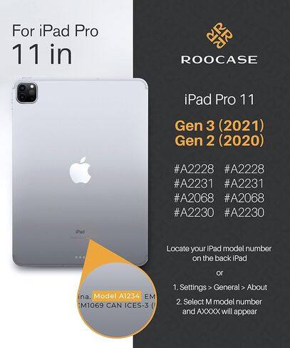 rooCASE Case 2021/2020 iPad Pro 11 Inch Gen 2/3 - Height and Angle Adjustable Table Stand Case with Apple Pencil Holder (Gen3 A2301 A2377 A2459 A2460 - Gen2 A2228 A2068 A2230 A2231) in Kuwait