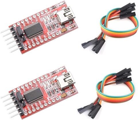 BAEASU 2-Pack FT232RL USB صغير إلى TTL وحدة التكيف 5 فولت 3.3 فولت 1.8 فولت لوحة القطع + 12 قطعة كابل f-f Dupont in Kuwait