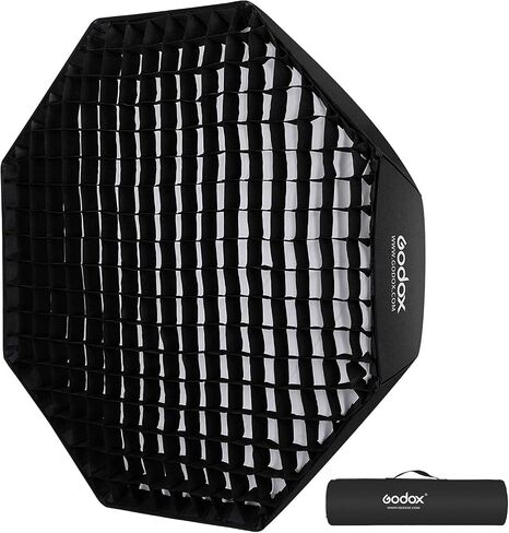 Godox FW95 37 بوصة/95 سم عاكس سوفت بوكس ​​مثمن مع شبكة قرص العسل وحقيبة لفلاش Speedlight (حامل بوينز) in Kuwait