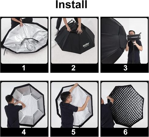 Godox FW95 37 بوصة/95 سم عاكس سوفت بوكس ​​مثمن مع شبكة قرص العسل وحقيبة لفلاش Speedlight (حامل بوينز) in Kuwait