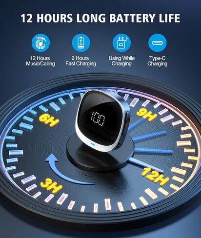 محول BCADON Bluetooth AUX للسيارة، جهاز استقبال بلوتوث 5.3 مع شاشة LED، محول سيارة بلوتوث للستيريو المنزلي/سماعات الرأس السلكية/مكبر الصوت، اتصال مزدوج، ميكروفون HiFi مدمج in Kuwait