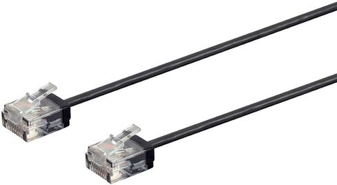 كابل تصحيح Monoprice Micro Slimrun Cat6 Ethernet - 50 قدم - أسود، مجدول، 550 ميجا هرتز، Utp، سلك نحاسي عاري نقي، 32AWG in Kuwait