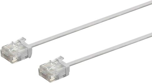 كابل تصحيح Monoprice Micro Slimrun Cat6 Ethernet - 50 قدم - أسود، مجدول، 550 ميجا هرتز، Utp، سلك نحاسي عاري نقي، 32AWG in Kuwait