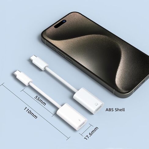 Jadebones 2 حزمة USB C ذكر إلى Lightning Female محول لـ iPhone 15 / Plus / Pro / Pro Max، iPad Pro / Air، واحد فقط للصوت / سماعة الرأس، واحد فقط للشحن ونقل البيانات in Kuwait