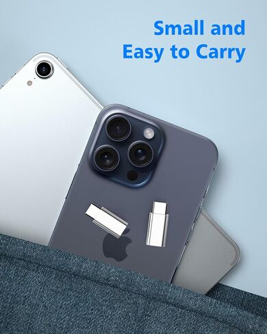 4 عبوات من yootech لمحول Lightning أنثى إلى USB C ذكر، يدعم الشحن السريع ونقل البيانات بقدرة 27 وات PD، محول USB C إلى Lightning لهاتف iPhone 15 Pro Max Plus، Samsung، لأجهزة iPad، وليس للصوت/OTG، فضي in Kuwait