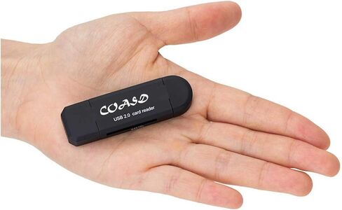 قارئ بطاقات SD من COASD / محول بطاقة SD SD/Micro SD قارئ بطاقات/ Micro OTG/USB 2.0 متعدد الوظائف قارئ بطاقات/ كاتب للكمبيوتر الشخصي واللاب توب والهواتف الذكية والتابلت - أسود in Kuwait