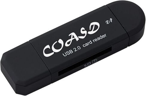 قارئ بطاقات SD من COASD / محول بطاقة SD SD/Micro SD قارئ بطاقات/ Micro OTG/USB 2.0 متعدد الوظائف قارئ بطاقات/ كاتب للكمبيوتر الشخصي واللاب توب والهواتف الذكية والتابلت - أسود in Kuwait