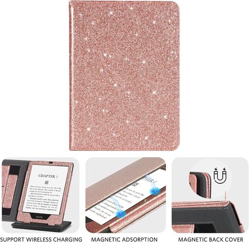 CoBak Kindle Paperwhite Case with Stand - Durable PU Leather Cover with Auto Sleep Wake, Card Slot, Hand Strap Feature - Fits Kindle Paperwhite 11th Generation 6.8" and Signature Edition 2021 Released in Saudi Arabia